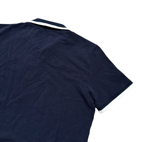 Orlebar Brown IWC Watches Navy Blue White Striped Pique Polo Shirt Mens Medium - Picture 6 of 9